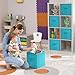 Sorbus Foldable Storage Cubes - 6 Fabric Baskets for Organizing Pantry, Closet, Shelf, Nursery, Playroom, Toy Box, Cubby - 11 Inch Dual Handle Collapsible Closet Organizers and Storage Bins (Aqua)
