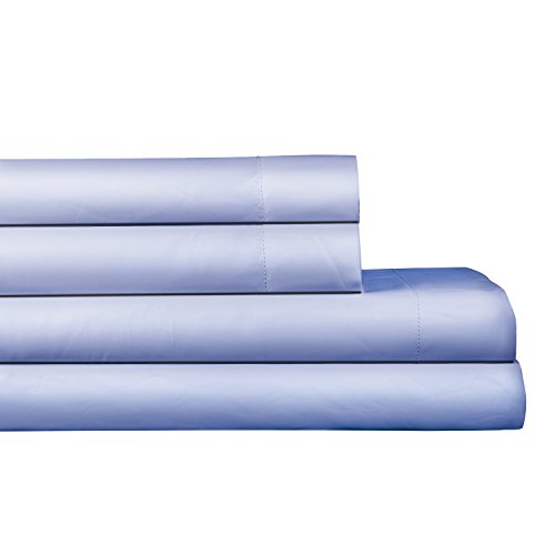Renauraa 800 Thread Count American Supima Long Staple Cotton 4 Pc Sheet Set, Sateen Weave, Hotel Collection Soft Luxury Bedding, Fits Upto 16" Deep Pocket (Blue, Queen) #TOP21