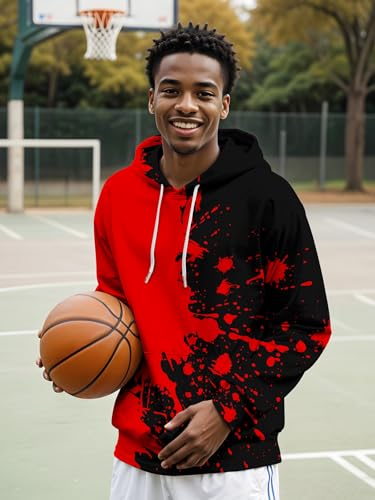 wangstar Graphic Hoodies for Men Sweatshirts Gifts Xmas Rapper Cool Things Novelty Stuff Black Red Pullover Hoodie Adult - Image 4