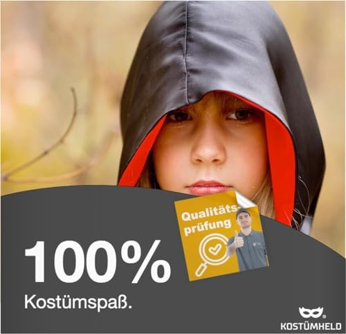 TK Gruppe Timo Klingler peleryna wampira z kapturem, przebranie Halloween dla dzieci i dorosłych, dwustronna, czerwono - czarna
