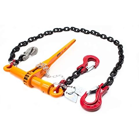 Dolezych - Cadena tensora de 1 pieza con tensor de carraca DoRa y ganchos de cabeza de horquilla, fuerza de tracción admisible de 4000 daN en línea recta, longitud = 2,00 m Cover