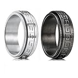 Anillos Giratorios para hombres, Anillos hombre de Acero Inoxidable, Anillos Anti Ansiedad, Elegantes Anillos para parejas,...