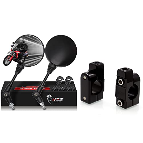 Mzs Foldable Motorcycle Mirrors +Handlebar Mirror Mount Clamp #TOP14