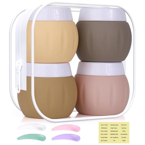 ROEOWENE Pots à Crème 50ML Petit Pot Vide Cosmétiques Travel Toiletry Containers Contenant de Voyage Silicone Mini Doses Récipients de Voyage pour Crème Visage,Corps,Lotions ROEOWENE Pots à Crème 50ML Petit Pot Vide Cosmétiques Travel Toiletry Containers Contenant de Voyage Silicone Mini Doses Récipients de Voyage pour Crème Visage,Corps,Lotions