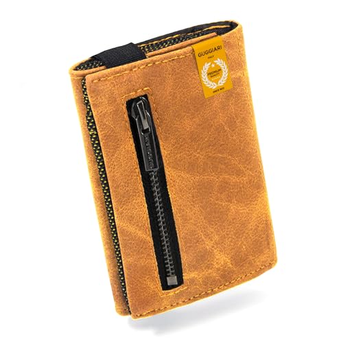 GUGGIARI® Portefeuille en Cuir de Qualité pour Homme – Porte Feuille Souple avec Porte Carte Bancaire et Porte-Monnaie - Porte Carte de Crédit Compact...