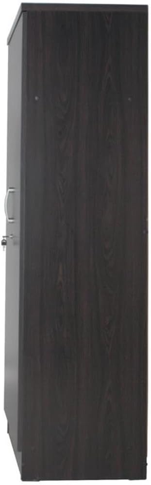 Pemberly Row Modern Wood Armoire Wardrobe Cabinet, Tobacco Finish, 2 Lockable Doors, 72" H x 31" W x 20" D, Adjustable Shelves and Garment Rod, Bedroom Storage Organizer