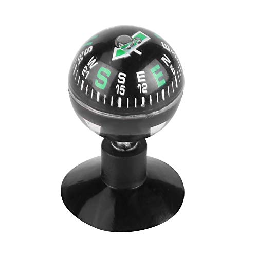 EBTOOLS Autokompass Tragbarer Autokompass-Führungsball Auto Kompass Ball Auto Armaturenbrett Kompass Auto Boot Mini Armaturenbrett Saughalterung Navigation Kompasstasche Wandern Richtungsführer Ball Cover