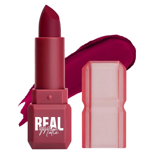 Image of Mila Beaute Real Matte Lipstick | Enriched With Rosehip Extract | Ultra Matte Finish & Long Lasting I Single Swipe, Lightweight & Comfortable - 13-VALENTINE PINK