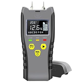 Wood Moisture Meter Pin-Type Water Leak Detector Damp Tester,LCD Backlity Display- Sensor for Moisture in Wood Concrete Drywall