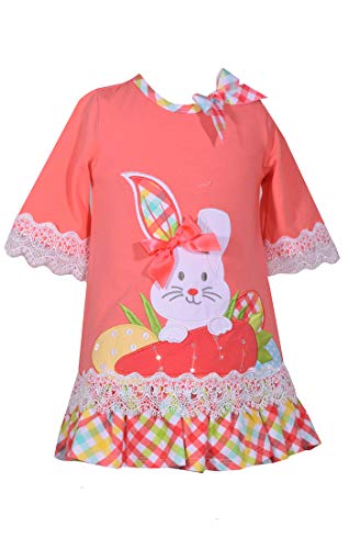 Bonnie Jean Baby Toddler and Little Girl's Easter Dress with Bunny Applique (Multicolor, 2t)
