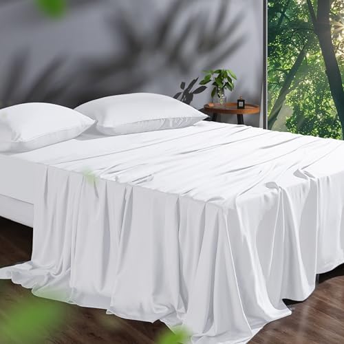 Tencel Sheet Set Queen Size, 100% Eucalyptus Lyocell, Breathable &