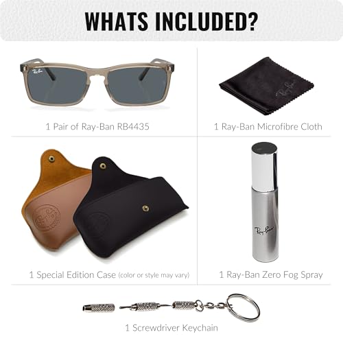 Ray-Ban RB4435 Rectangle Shaped Sunglasses for Men & Women with Official RAYBAN Eyewear Kit3