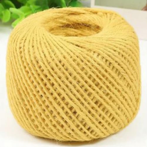 CIVIOOH 1 Capa de Hilo de sisal Natural de 2 mm para decoración rústica de Bodas, 50 Metros de Hilo de Yute, Cuerda de Yute Fina y retorcida, cordón para Bricolaje