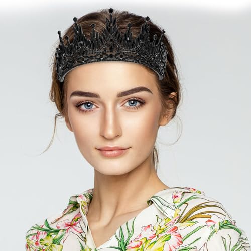 Couronne noire en strass Zerodeko évite les coiffures ternes - 6