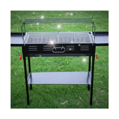 Estufa de barbacoa casera multifuncional y plegable con estante lateral portátil 4
