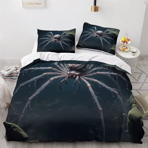 Housse de couette 3 pièces araignée imprimé microfine 220x240 - 4