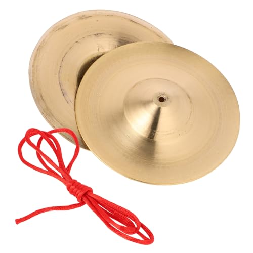 VANZACK 1 Pair Chic Finger Cymbals for Durable Alloy Musical Instrument for Dance Parties Events and Performances Elastic Band for Comfort and Grip