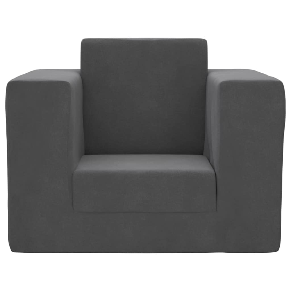 Sofa do spania dla dzieci, antracytowa, miękki plusz, meble do pokoju dziecięcego ze zdejmowaną poszewką, tapicerka piankowa, zestaw do spania, łóżko dziecięce, szafa na ubrania