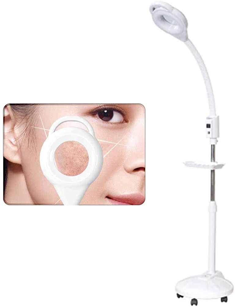 Lampa Podłogowa Powiększająca Led46W Zimna I Ciepła Usb Ładowanie Lampa Kosmetyczna Bezcieniowa Lampa Podłogowa Z Tacką Do Przechowywania Lampa Szkło Powiększaj