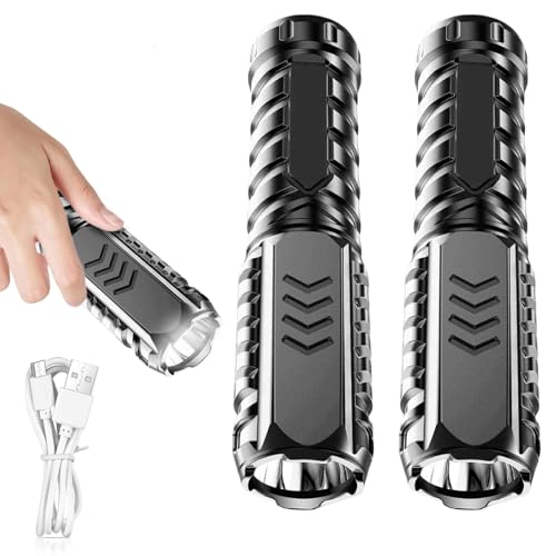 GOMETY 2 Stück Taschenlampe LED 1000 Lumen, Extrem Hell USB Aufladbar Klein Taschenlampe mit 4 Lichtmod IPX7 Wasserdicht Tragbar Taschenlampen für Outdoor Camping Notfälle Wandern GOMETY 2 Stück Taschenlampe LED 1000 Lumen, Extrem Hell USB Aufladbar Klein Taschenlampe mit 4 Lichtmod IPX7 Wasserdicht Tragbar Taschenlampen für Outdoor Camping Notfälle Wandern
