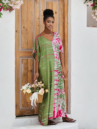 Image of Kaftan Dresses for Women Plus Size Bathing Suit Cover up Caftan Maxi Beach Dresses