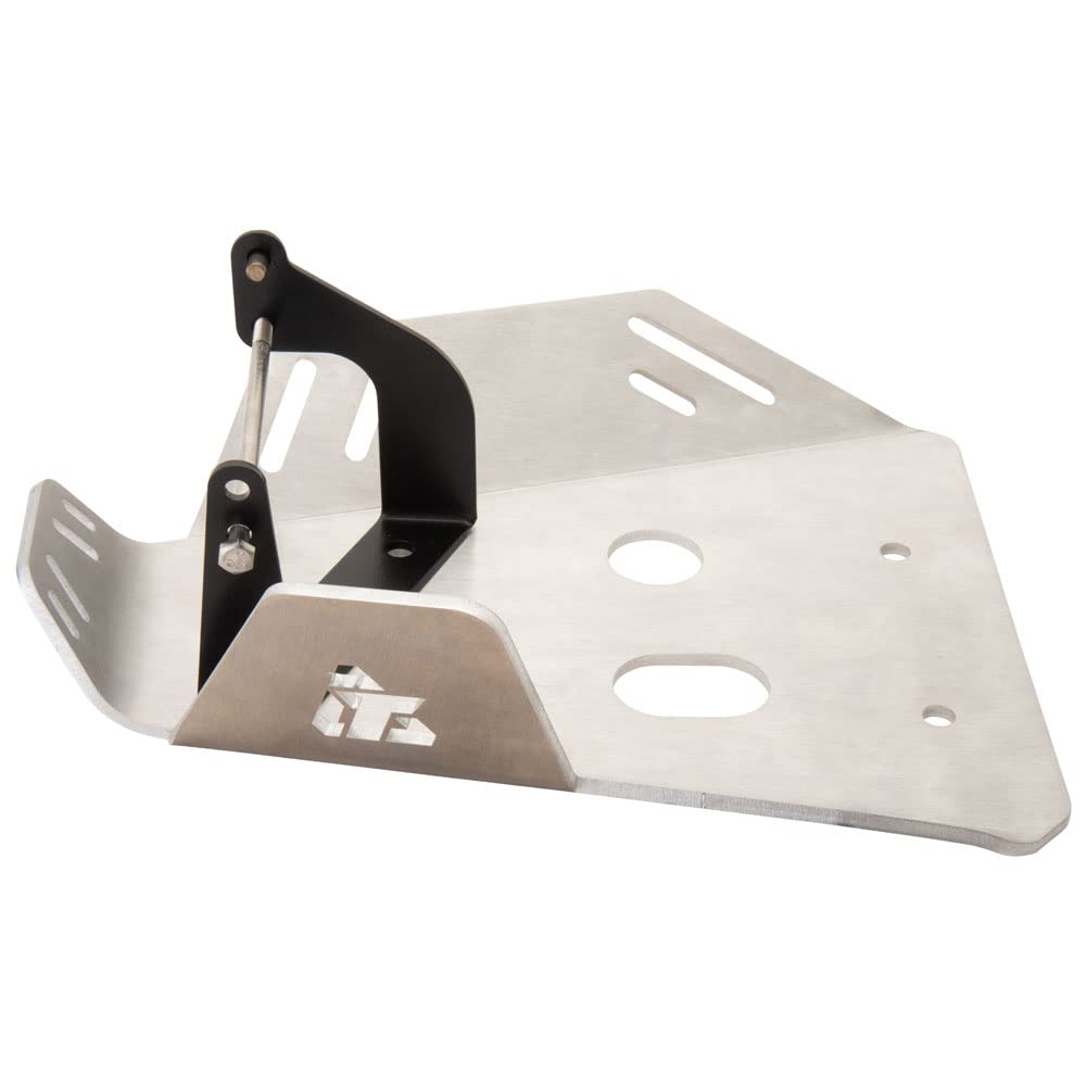 Tusk Aluminum Heavy-Duty Skid Plate for Engine Protection Bash Plate Glide Plate Silver Compatible with Honda CRF110F 2019-2025