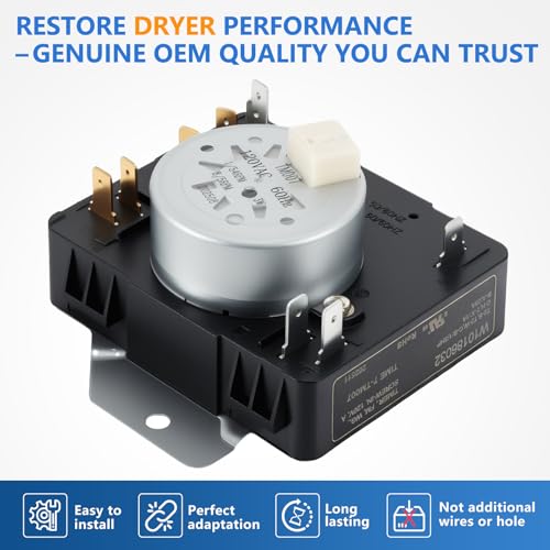 Image of W10186032 WPW10186032 Dryer Timer Replacement, Genuine OEM Quality, Replaces AP6016544, PS11749835, 2116926, AH3500198, OEM24066178, Fits Whirlpool Kenmore Sears Dryers, 2-Year Warranty
