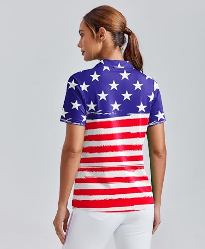 Image of PINSPARK Womens Golf Shirt Short Sleeve Polos UPF 50+ Collared Tennis Tops