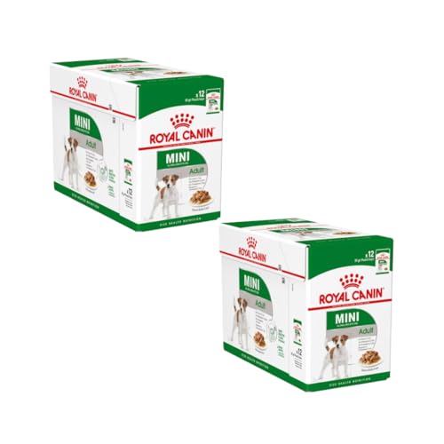 Royal Canin Mini Adult in Salsa | Confezione Doppia | 2 x 12 x 85 g | Alimento umido per cani adulti di piccola taglia (da 1 a 10 kg) | Da 10 mesi a 12 anni | Contenuto energetico adattato