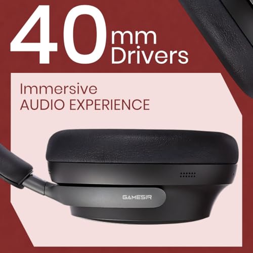 Image of GameSir Bass Wireless Headphones with 40mm Drivers, Deep Bass Stereo Sound, Bluetooth 5.3, Over-Ear Noise Isolation Headset with LED Light, Built-in Mic for PC, Mobile & Laptop (Black)