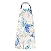 Unisex fartuch z 2 kieszeniami wektor wzór niebieski hortensja białe fartuchy dla kobiet mężczyzn dorosłych wodoodporny malarz śliniaki kuchenne dla szefa kuchni gotowanie malowanie ogrodnictwo grill