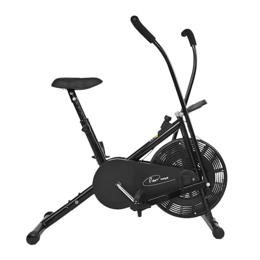 First Choice FC 110 Air Bike Exercise Cycle with Moving or Stationary Handle | Adjustable Resistance with Cushioned Seat | Fitness Cycle for Home Gym, Black