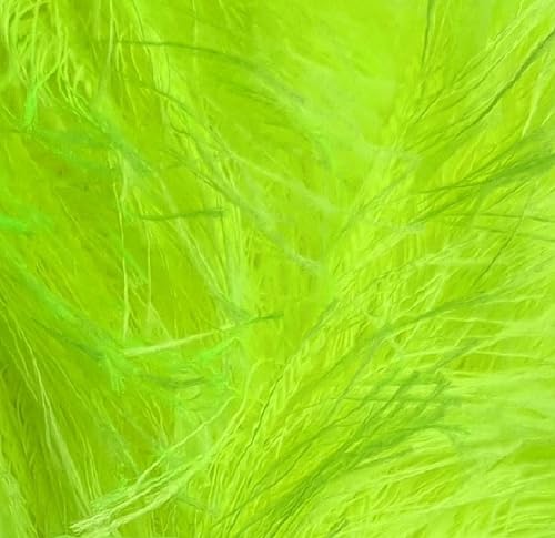 Image of Eyelash Fun Fur Yarn Premium 100% Polyester 164 Yds (150 Mt), 3.53 Oz (100 Gr) Colorful Crochet Yarn Dıy Hand Knitting. (Neon Green, 3 Skein)