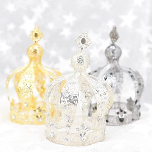 Crown Creative Metal Cake Topper Accessory Baby Shower Birthday Cake Decoration Crown For Boys & Girls Gold #TOP4