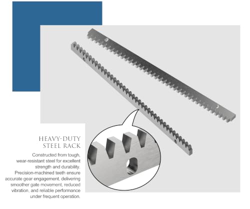 Blütezeit Galvanized Steel Gear Rack 8mm Thickness 1.64ft 2 Pieces Including Mounting Hardware Total 3.28 Feet Teeth Track for Sliding Gate Operator by Blütezeit - Used condition - Image 4