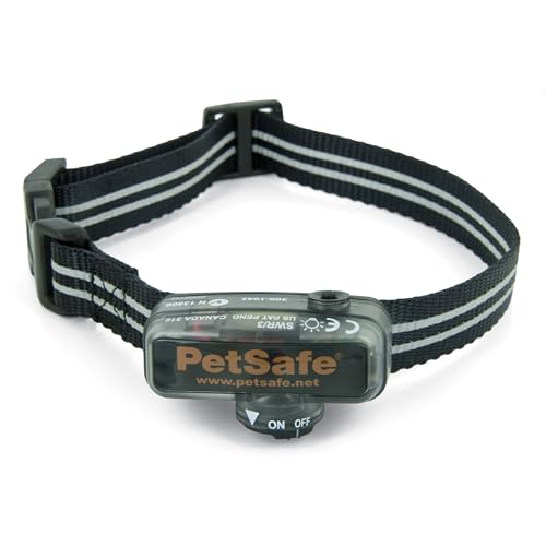 PetSafe Deluxe Little Dog In-Ground Fence Receiver Collar - Lightweight Receiver Collar for Small Dogs - Adjustable Intensity - Waterproof - Reflective Strap - Tone & Static Correction