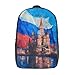 Russian Flag Building 17 Inch Backpack Travel Daypack Casual Shoulder Bag with Adjustable Strap for Men And Women