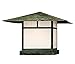 Arroyo Craftsman MC-24PFGW-BK Monterey Column Mount with Pine Needle Filigree, 24", Satin Black Metal Finish, Gold White Iridescent Glass