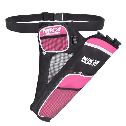 SHENG-RUI Archery Hip Quiver for Arrows, 3 Tubes Adjustable Nylon Arrow Holder Pockets for Youth and Adults Compound & Recurve Bow Practice.