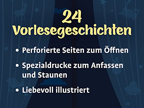FRANZIS 60676 - Adventskalender 24 Vorlesegeschichten mit dem Sandmännchen, Spezialdruck zum Anfassen und Staunen, für Kinder ab 3 Jahren