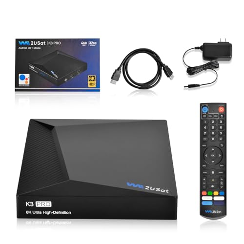 K3 PRO Streaming Box 6K Ultra HD Android Smart TV Box, Ram 4GB Storage 32GB with Voice Remote, HDMI Cable