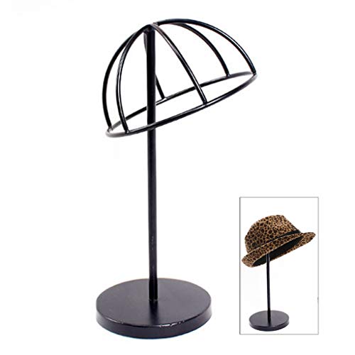 KIZQYN Porte Bijoux Fer Noir Stand Perruque Affichage portemanteau Fer Die Art Métal Chapeau Props Rack 13,8 Pouces Support à Bijoux