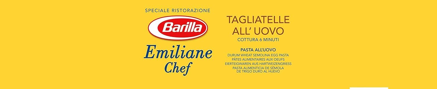 Barilla Emiliane Chef Tagliatelle all' Uovo – 6er Pack (6 x 1kg) | Qualitativ hochwertige Eierteigware, mit italienischen Wurzeln