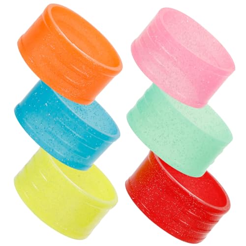 GANAZONO 6pcs Non Skid Tennis Racket Grip Bands Durable Grip Rings for Rackets Badminton Fishing Rods Convenient Flexible Overgrips