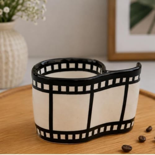 Image of Craftribal Ceramic Reel Cinema Mug - 230 Ml Coffee Mug | Cute Gifts for Girls, Boys, Kids, Friends | Perfect for Tea, Milk, Hot Chocolate & Beverages | Cinema Lovers Birthday, & Gifting Pack of 1