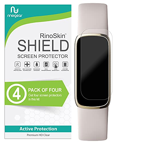 (4-Pack) RinoGear Screen Protector for Fitbit Luxe Case Friendly Fitbit Luxe Screen Protector Accessory Full Coverage Clear Film