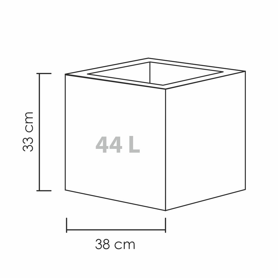 Scheurich C-Cube Pot de Fleurs Stony Black 40 cm, Hauteur 33 cm