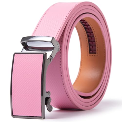 Genuine Leather Slide Ratchet Belt Men Multicolored Unisex Customizable Fit