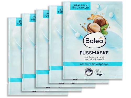 Balea Mascarilla para pies con aceite de nuez de babasú y macadamia, set de cuidado de pies (5 unidades)