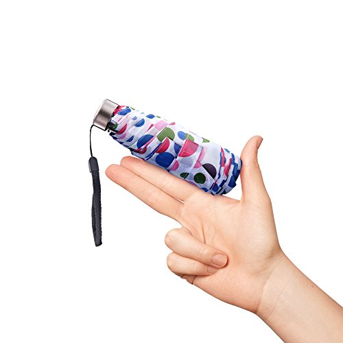 Preisvergleich Produktbild boy Kleiner Regenschirm, kompakt, leicht, schnell trocknend, faltbar, Reise-Regenschirm, stilvolles Punkt-Design, perfekt für Mädchen und Damen, rose (Pink) - B078YKCQF5